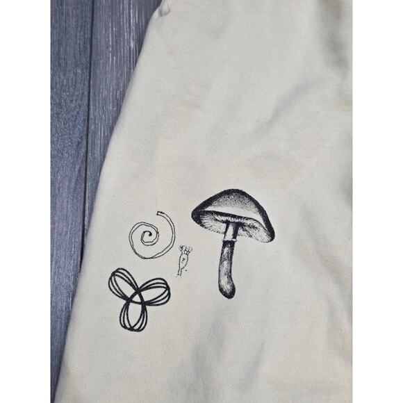 Aritzia Sweatpants Y2K TNA Graphic Cozy Fleece Cream 2XS A003777 - Picture 7 of 13